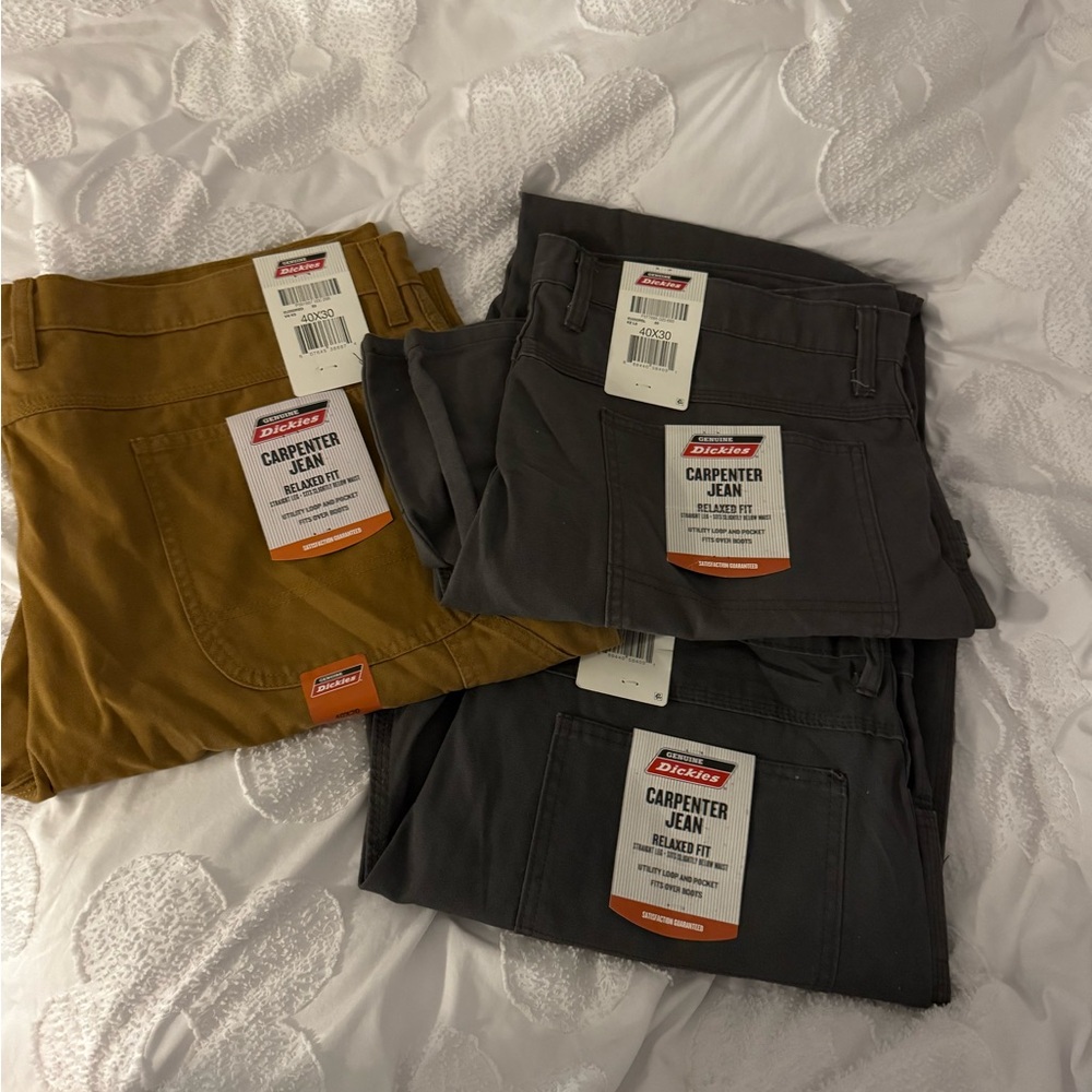 Dickies Men's Cargo Pants - Mustard and Charcoal